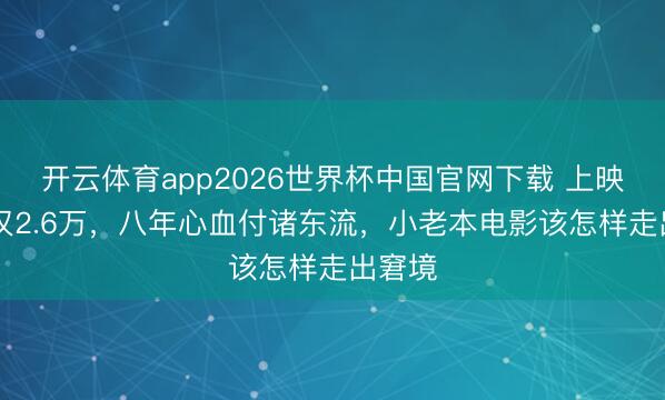 开云体育app2026世界杯中国官网下载 上映10天仅2.6万，八年心血付诸东流，小老本电影该怎样走出窘境