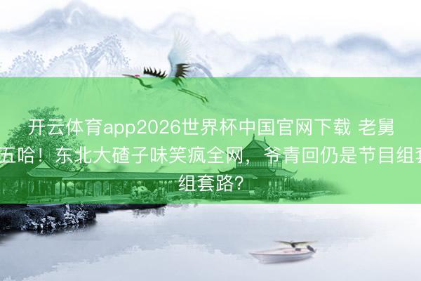 开云体育app2026世界杯中国官网下载 老舅回想五哈！东北大碴子味笑疯全网，爷青回仍是节目组套路？