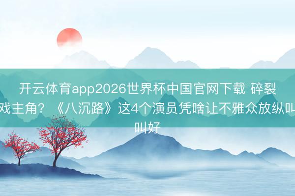开云体育app2026世界杯中国官网下载 碎裂抢戏主角？《八沉路》这4个演员凭啥让不雅众放纵叫好
